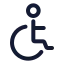 Disability icon with stroke rounded style