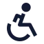 Disability icon with solid sharp style
