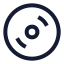 Disc icon with stroke sharp style