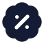 Discount icon with solid rounded style