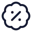 Discount icon with stroke rounded style