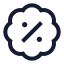Discount icon with stroke sharp style