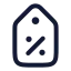 Discounttag icon with stroke rounded style