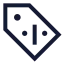 Discounttag icon with stroke sharp style