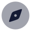 Discovercircle icon with bulk rounded style