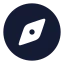 Discovercircle icon with solid rounded style