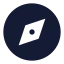 Discovercircle icon with solid sharp style