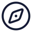 Discovercircle icon with stroke rounded style
