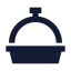 Dish icon with solid sharp style