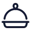 Dish icon with stroke rounded style