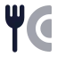 Dish icon with bulk rounded style