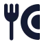 Dish icon with solid rounded style