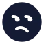 Displeased icon with solid rounded style