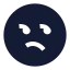 Displeased icon with solid sharp style