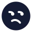 Displeased icon with solid standard style