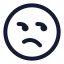Displeased icon with stroke rounded style