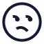 Displeased icon with stroke sharp style
