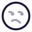Displeased icon with twotone rounded style