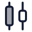 Distributehorizontalcenter icon with duotone rounded style