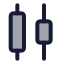 Distributehorizontalcenter icon with duotone standard style