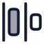 Distributehorizontalleft icon with duotone rounded style