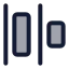 Distributehorizontalleft icon with duotone standard style