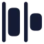 Distributehorizontalleft icon with solid rounded style
