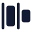 Distributehorizontalleft icon with solid standard style