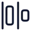 Distributehorizontalleft icon with stroke rounded style