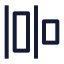 Distributehorizontalleft icon with stroke sharp style