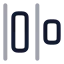 Distributehorizontalleft icon with twotone rounded style