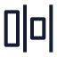 Distributehorizontalright icon with stroke sharp style