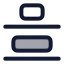 Distributeverticalbottom icon with duotone rounded style