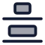 Distributeverticalbottom icon with duotone standard style
