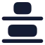 Distributeverticalbottom icon with solid rounded style