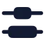 Distributeverticalcenter icon with solid rounded style