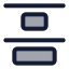 Distributeverticaltop icon with duotone standard style