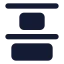 Distributeverticaltop icon with solid standard style