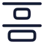 Distributeverticaltop icon with stroke rounded style