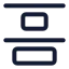 Distributeverticaltop icon with stroke standard style