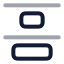 Distributeverticaltop icon with twotone rounded style