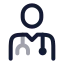 Doctor icon with twotone rounded style