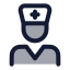 Doctor icon with duotone rounded style