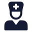 Doctor icon with solid rounded style