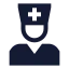 Doctor icon with solid sharp style