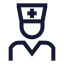 Doctor icon with stroke sharp style