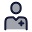 Doctor icon with duotone rounded style