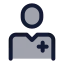 Doctor icon with duotone standard style
