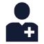 Doctor icon with solid sharp style