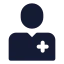 Doctor icon with solid standard style